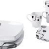 Brunner Melamine Serviesset, Wit/zwart