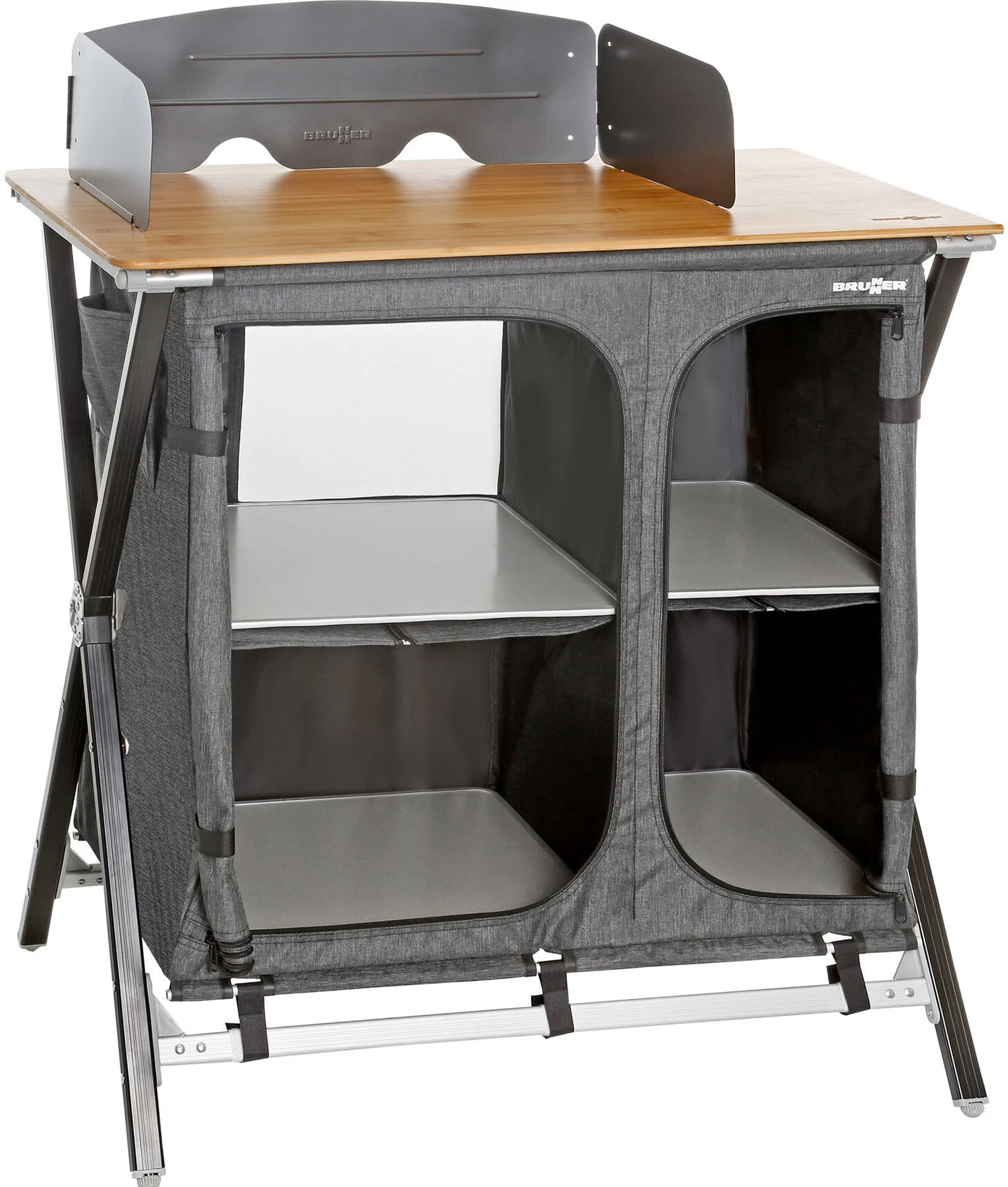 Brunner Mercury Cross Square Cooker HWT Keuken Kabinet, Grijs 1 Brunner Mercury Cross Square Cooker HWT Keuken Kabinet, Grijs