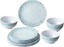 Brunner Midday Serviesset, Turquoise/wit