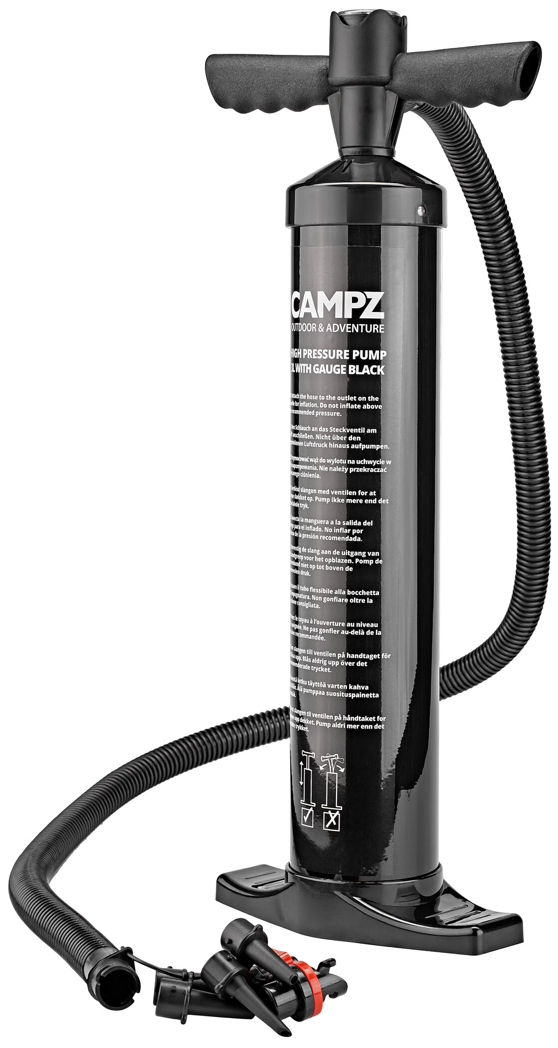 CAMPZ High Pressure Pomp 3l Met Meter, Zwart 1 CAMPZ High Pressure Pomp 3l Met Meter, Zwart